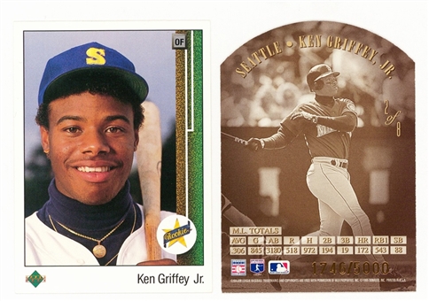 1989-95 UD and Donruss Ken Griffey, Jr. Premium Cards Pair (2 Different) – Including 1989 Upper Deck #1 Rookie Card Example